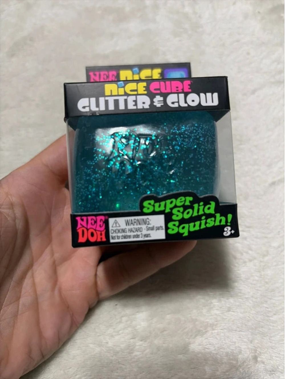 NeeDoh Nee Doh Glitter And Glow Blue Squishy Fidget Toy Authentic Schylling